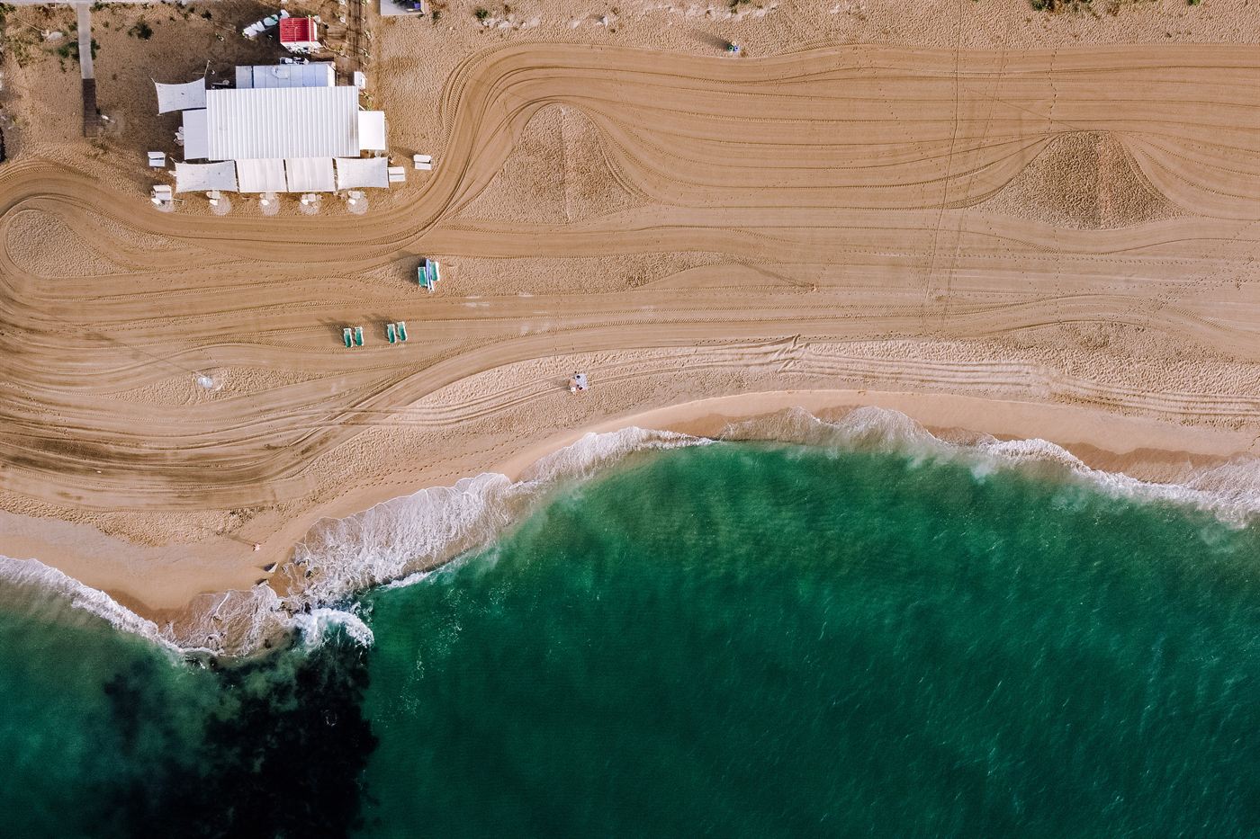 The Maresme coastline at Sant Vicenç de Montalt from the air